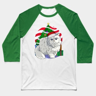 Persian Cat Santa Christmas Gift Baseball T-Shirt